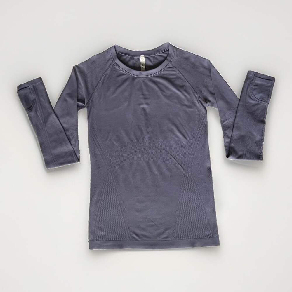 Athleta Womens XS Purple Activewear Athletic Fit Crew Neck Long Sleeve Tech Tee